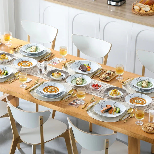 VEWEET Nikita Porcelain Dinnerware Set (Service for 6) - set of 12