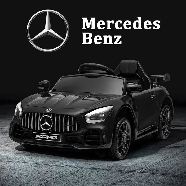 Veryke 12V Kids Ride on Car, Dual Drive Battery Toy Cars with Remote Control & LED Lights - Black