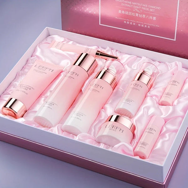 8pcs Avena Sulfine Skin Care Set - Plant Truffle Extract - Contains Hyaluronic Acid & Seaweed Sugar - Not Skin, Cleanser, Toner, Moisturizer, Essence, Nourishing Cream, Eye Cream, Lady Cream, High-end Gift Box, Smooth Skin, The best choice for gifts for w