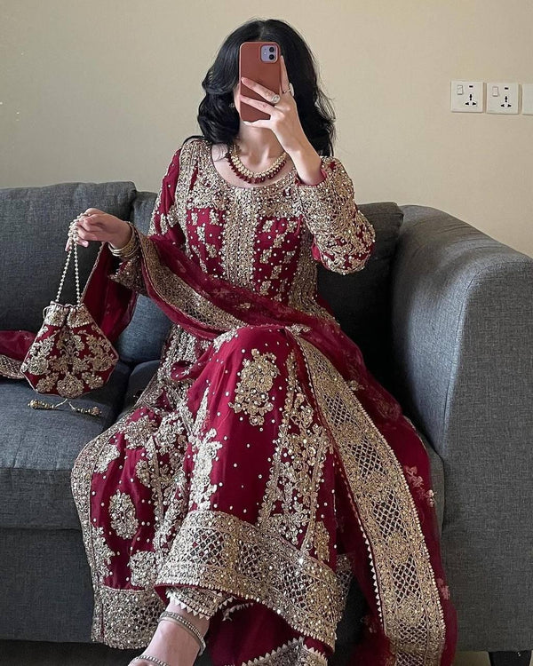 Pakistani Designer Readymade Georgette Kurta with Sequence Work,palazzo and Dupatta Set,Beautiful 3 piece PartywearWedding Salwar kameez